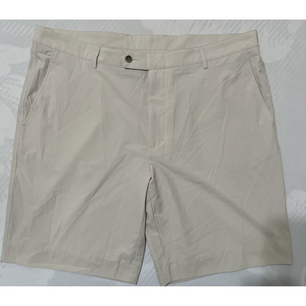Fairway Greene F&G Tech Golf Shorts Mens 40 Tan Khaki Mesh Lined Athleisure